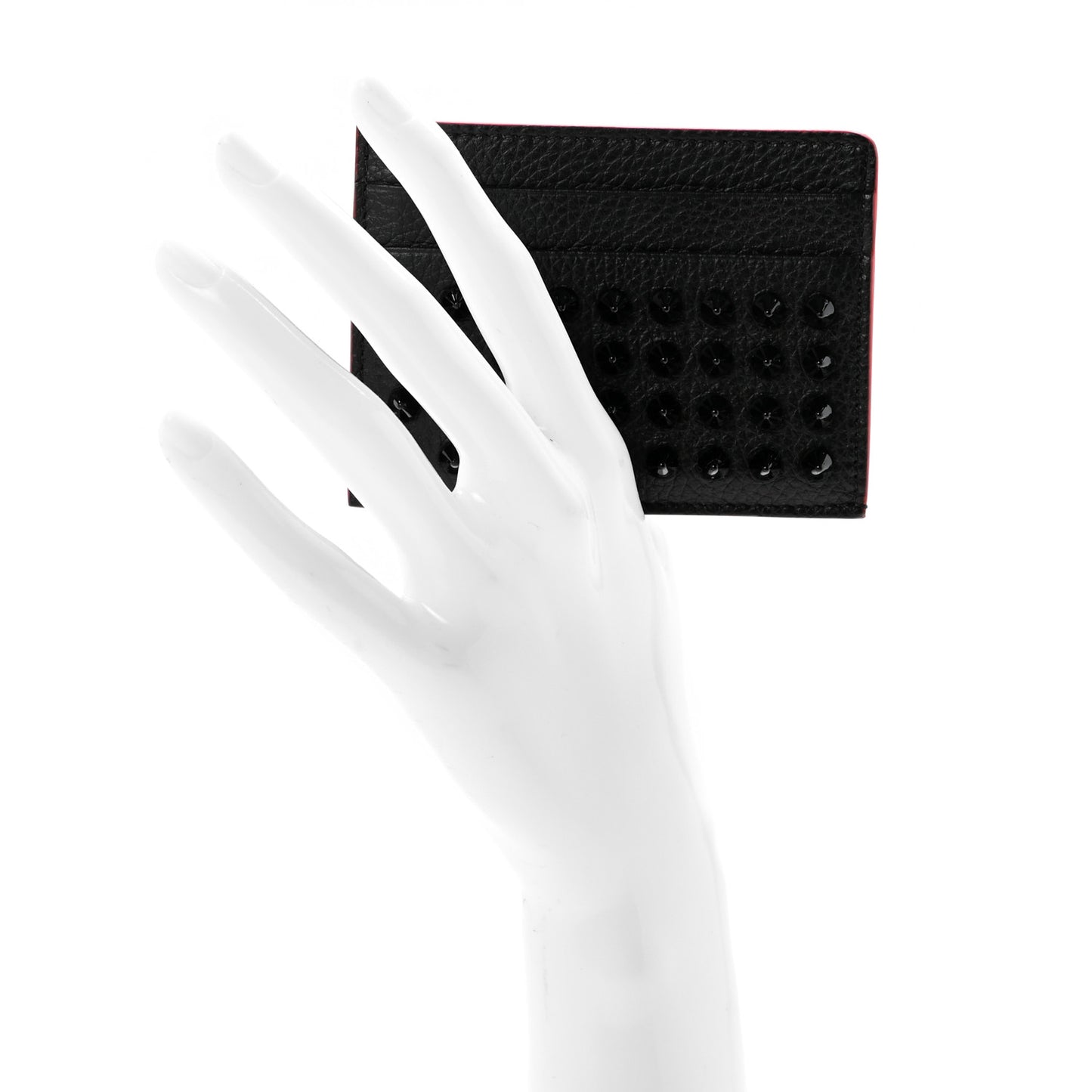 Calfskin Paris Spikes Kios Card Holder Black