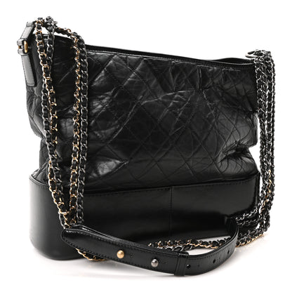 Chanel Aged Calfskin Quilted Large Gabrielle Hobo Black 3 of 10