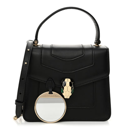 Bulgari Calfskin Serpenti Forever Top Handle Black 3 of 14