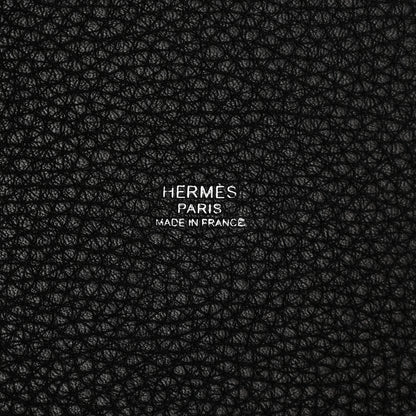 Hermes Taurillon Clemence Picotin Lock 22 MM Black Gold 6 of 10