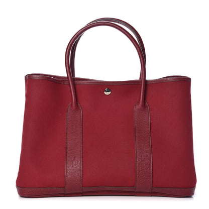 Hermes Buffle Sindhu Toile Garden Party 36 MM Tote Rouge Imperial 1 of 9