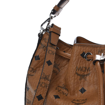 MCM Visetos Crocodile Embossed Geonautic Bucket Bag Cognac 11 of 11