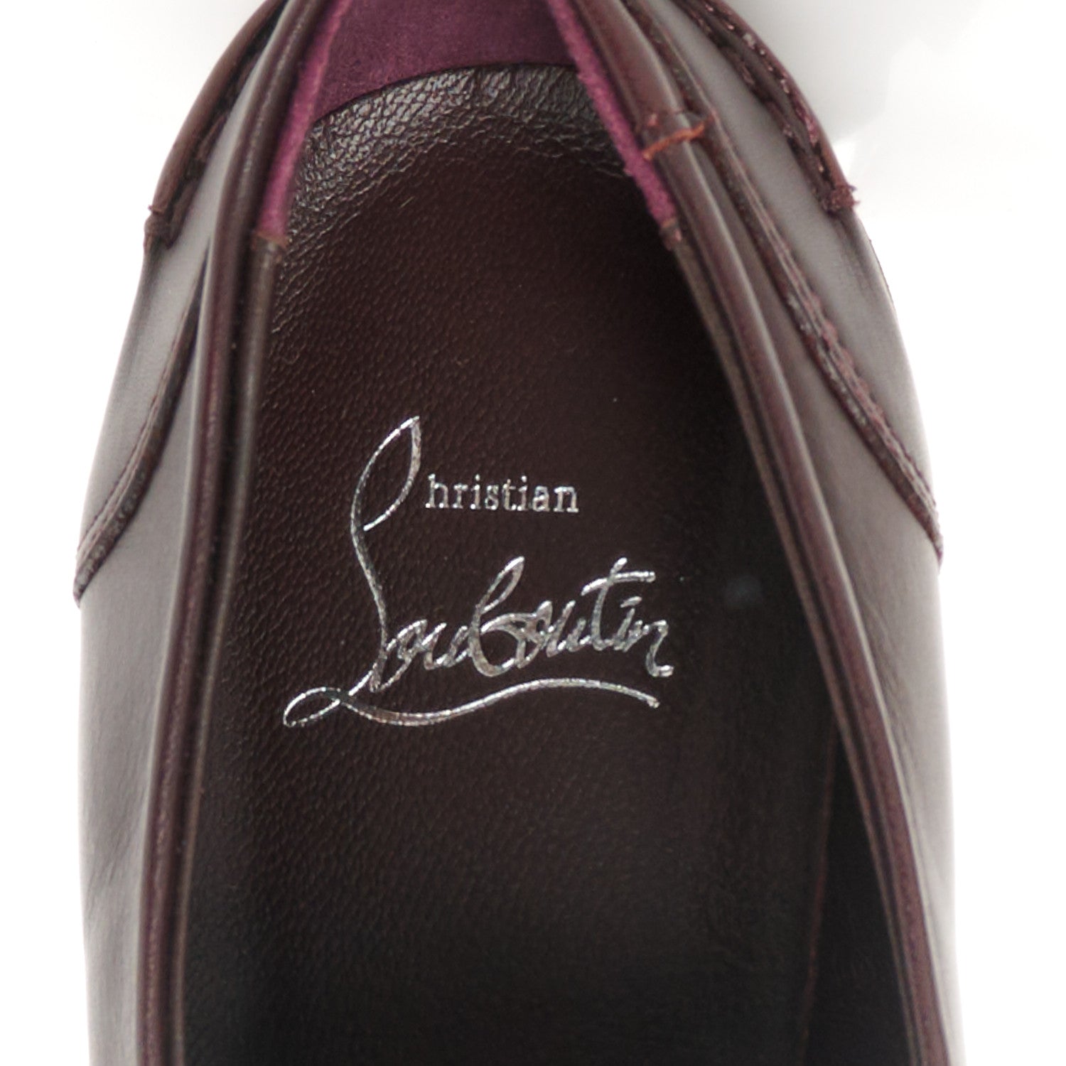 Christian Louboutin Calf Glove Womens CL Moc Lug Flat Loafers 38 Merlot 8 of 9