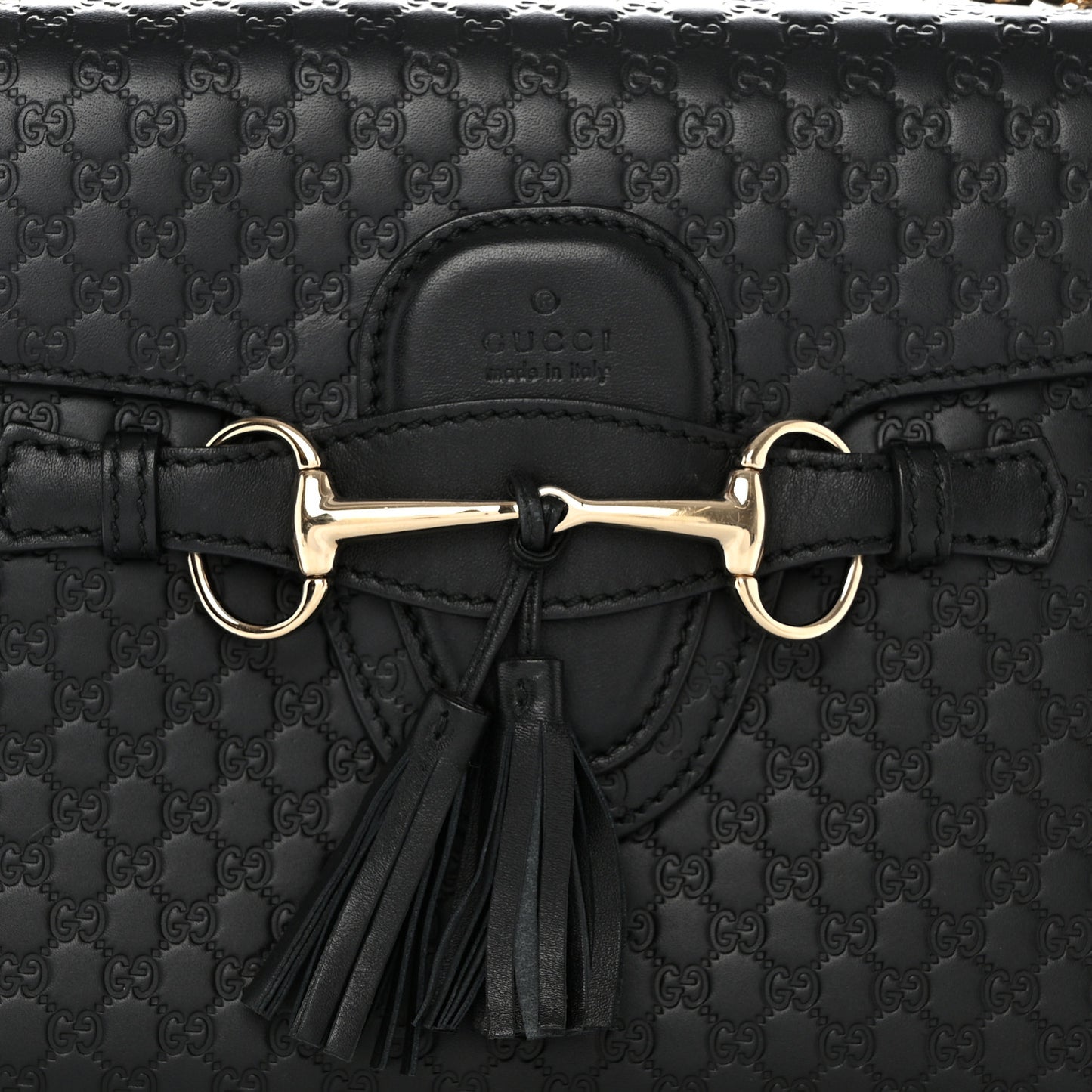 Microguccissima Medium Emily Chain Shoulder Bag Black