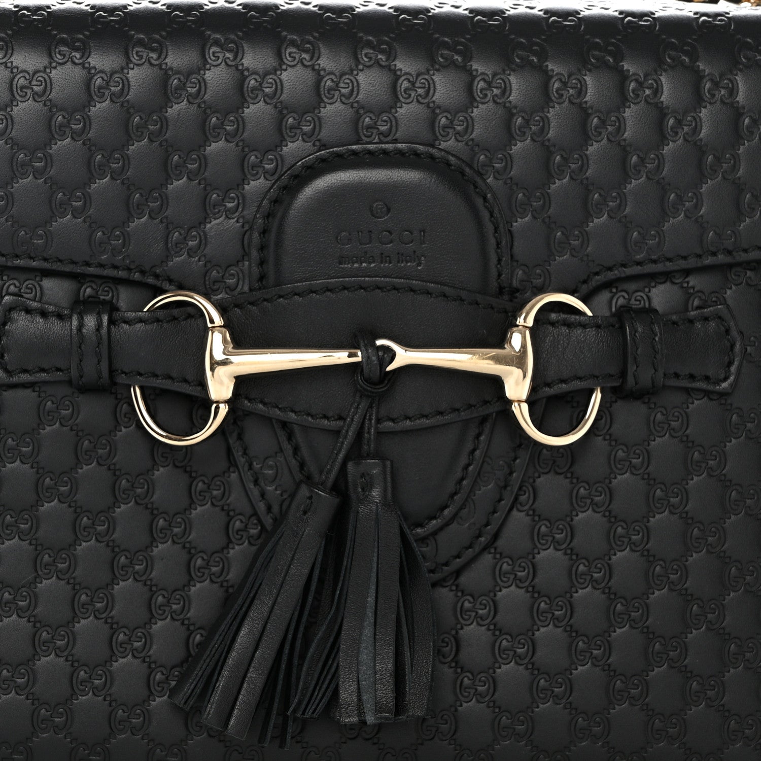 Gucci Microguccissima Medium Emily Chain Shoulder Bag Black 9 of 12
