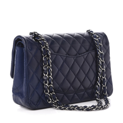 Chanel Lambskin Quilted Medium Double Flap Navy 3 of 10
