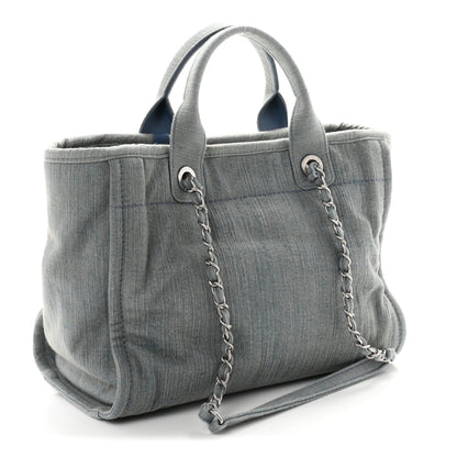 Chanel Denim Small Deauville Tote Light Blue 3 of 10