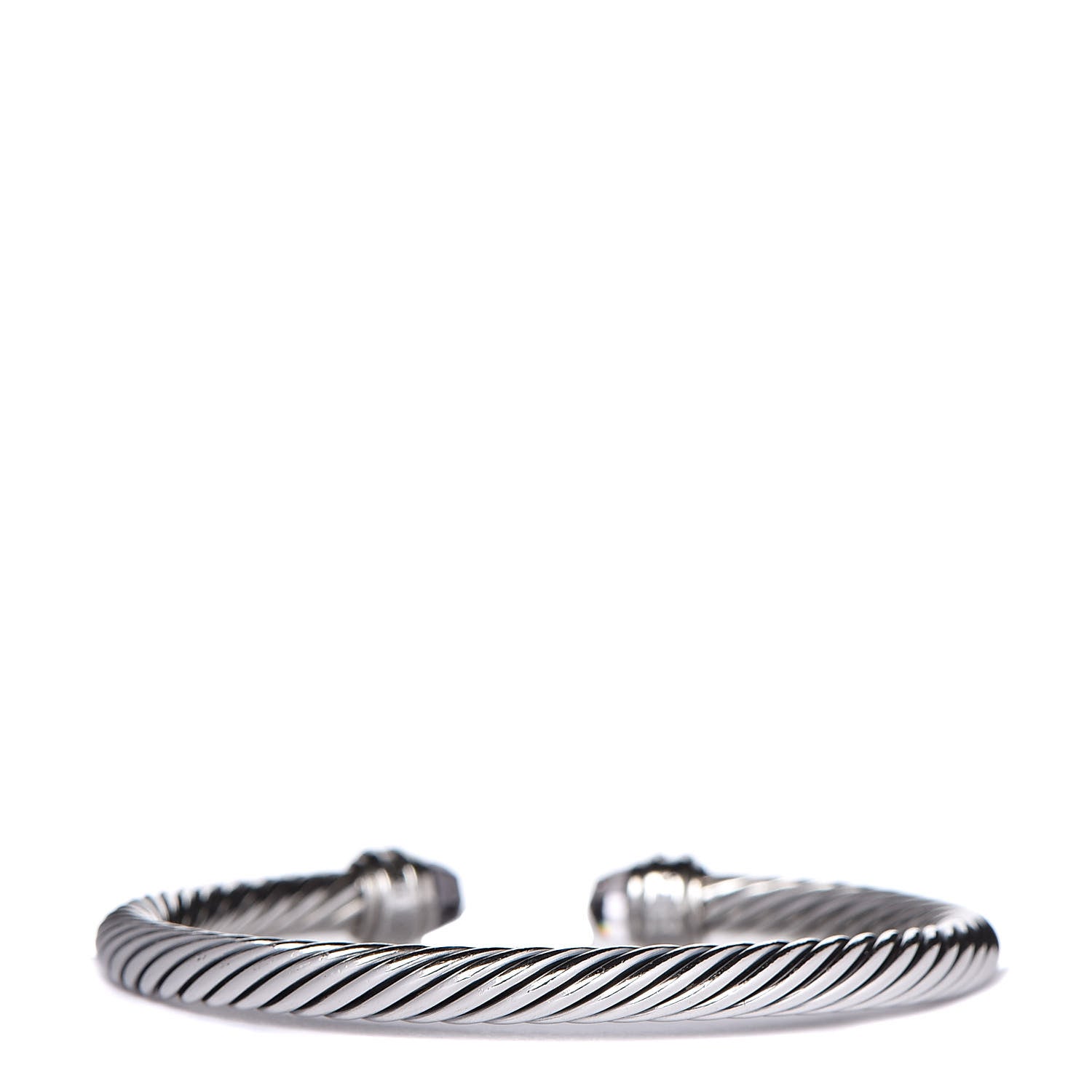 David Yurman Sterling Silver Diamond Amethyst 5mm Cable Classics Princess Bracelet 3 of 5