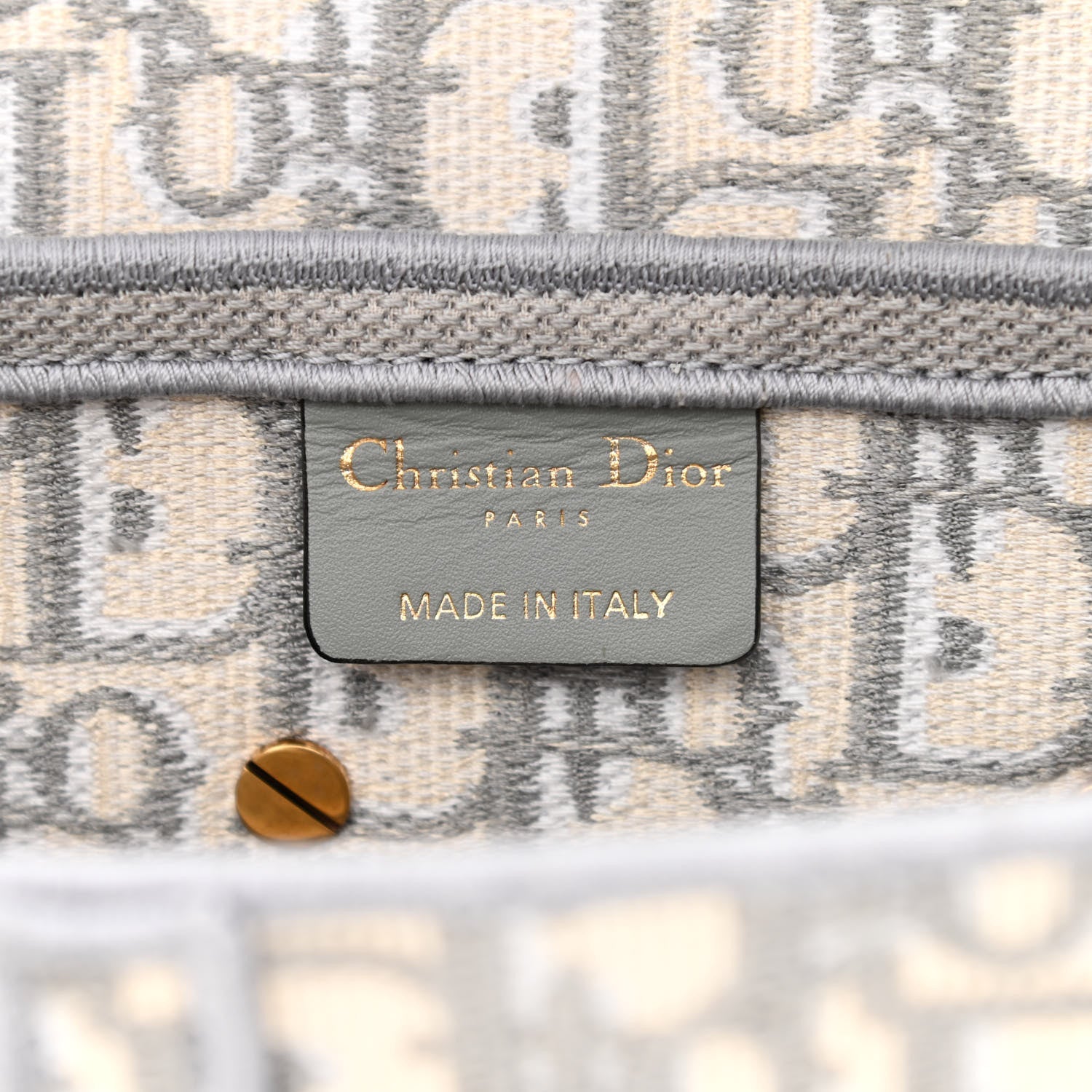Christian Dior Oblique Embroidered Saddle Bag Gray 6 of 12
