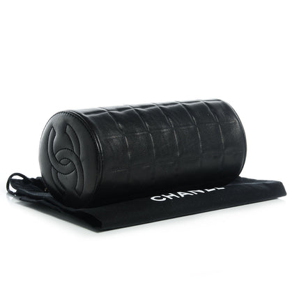 Chanel Lambskin Chocolate Bar Quilted Cosmetic Pouch Black 4 of 7