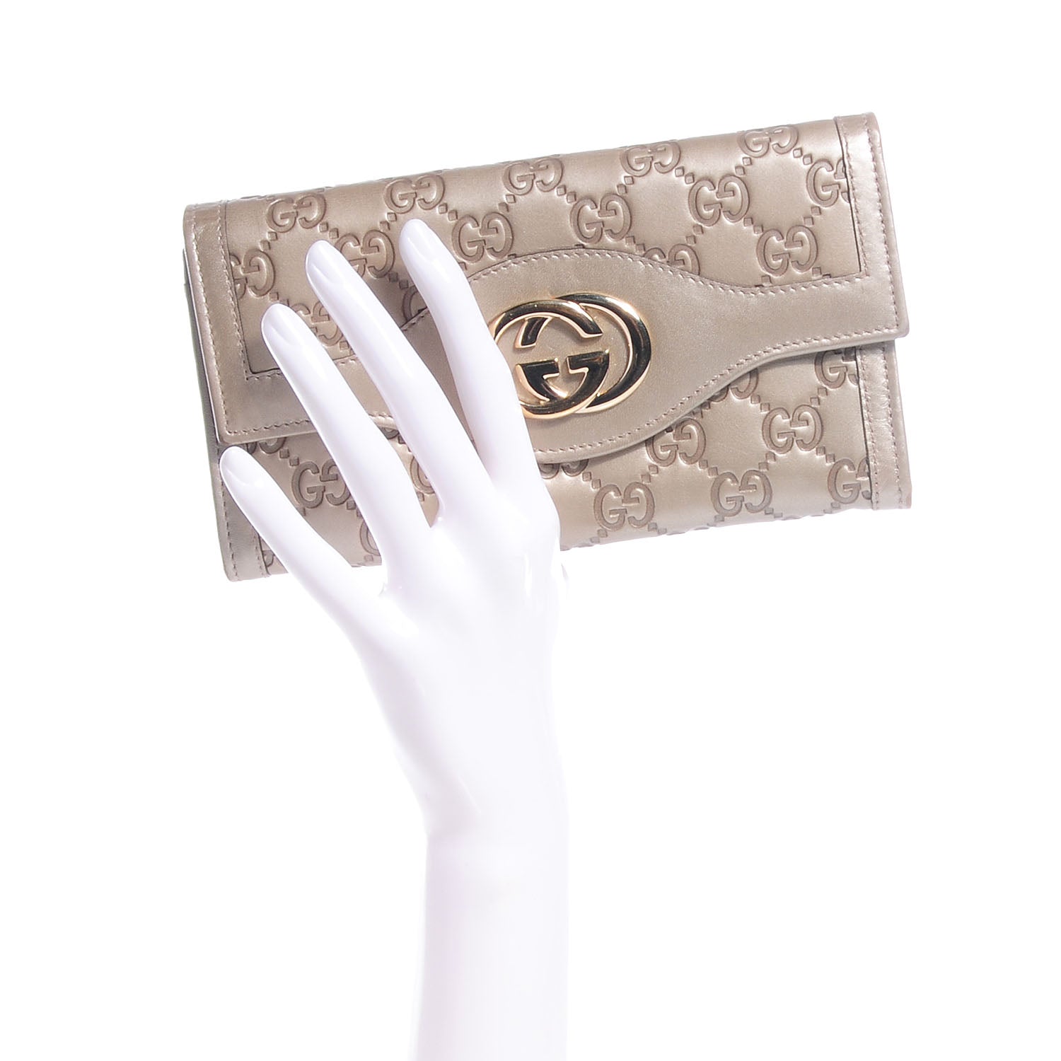 Gucci Guccissima Sukey Continental Wallet Champagne 2 of 9