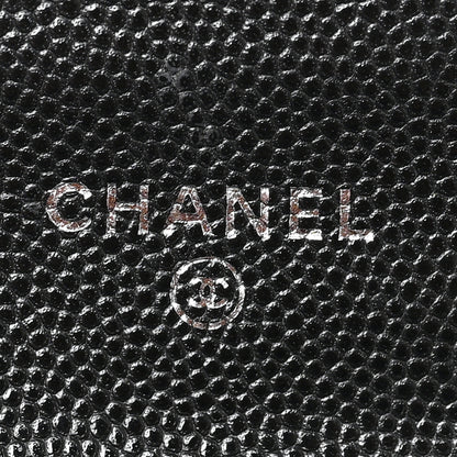 Chanel Caviar Chevron Quilted Flap Card Holder Black 6 of 7