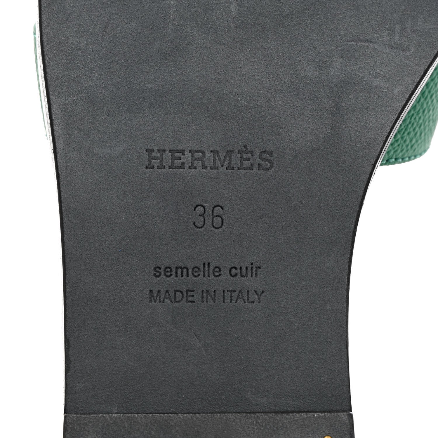 Hermes Epsom Oran Sandals 36 Vert Emeraude 8 of 10