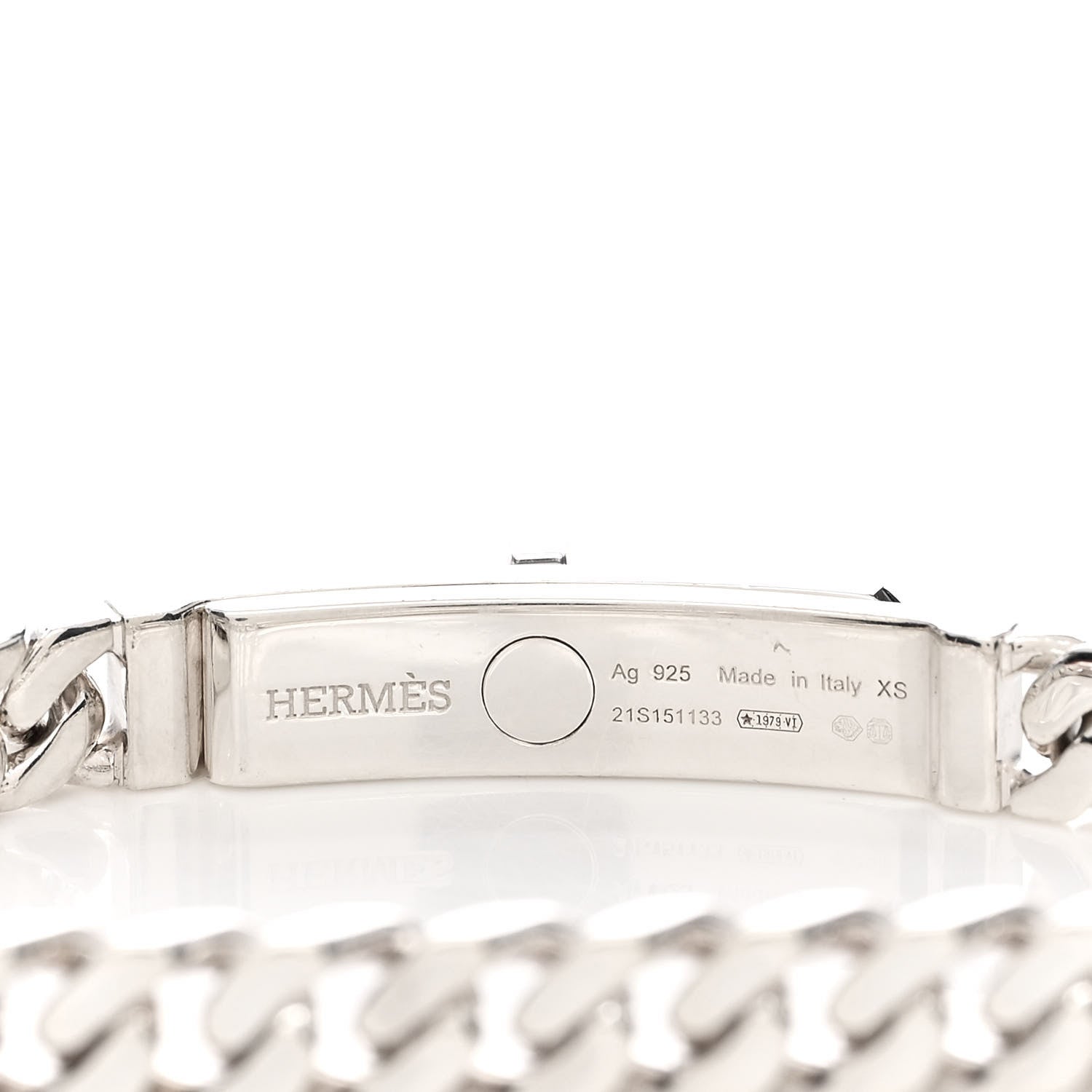 Hermes Sterling Silver TPM Kelly Gourmette Bracelet XS 3 of 4