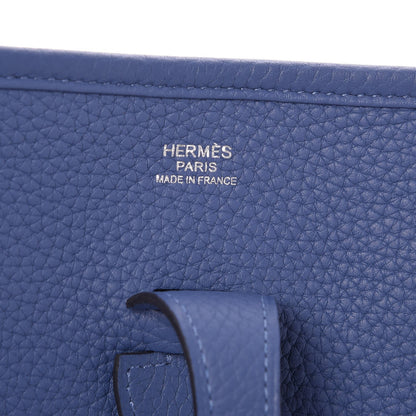 Hermes Taurillon Clemence Evelyne III PM Bleu Agate 6 of 8