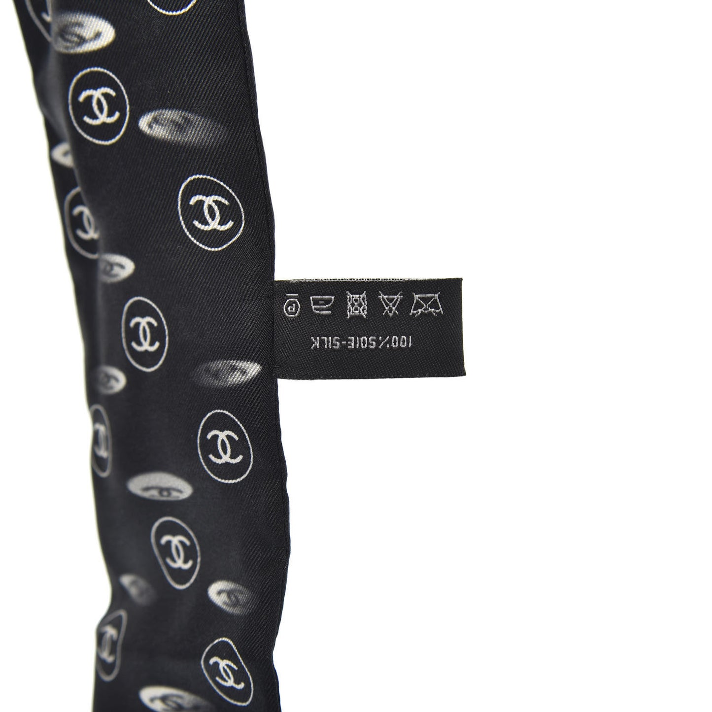Silk CC Slim Bandeau Scarf Black