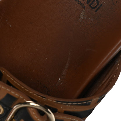 Fendi Calfskin FF Embossed Pearland Slide Sandals 36 Tobacco Moro 8 of 10
