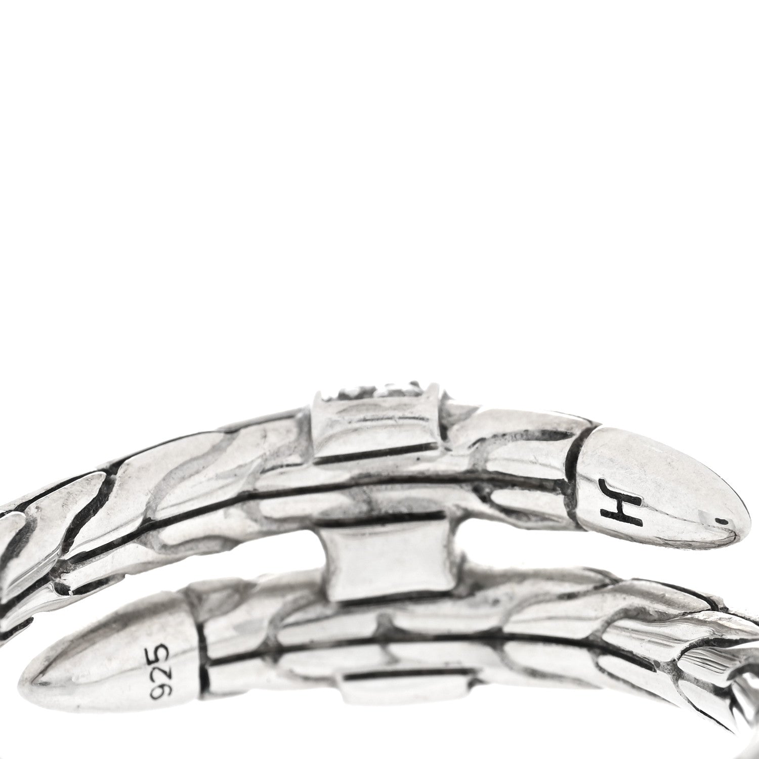 John Hardy Sterling Silver Diamond Spear Ring 54 7 4 of 4