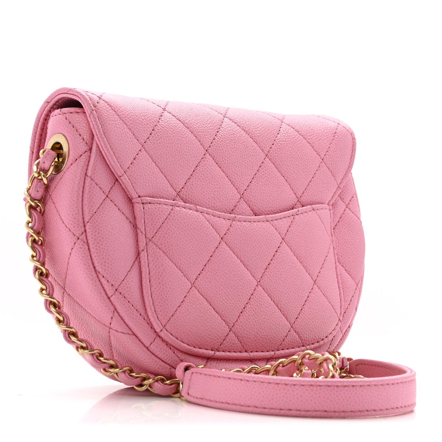 Caviar Quilted Mini Messenger Flap Light Pink