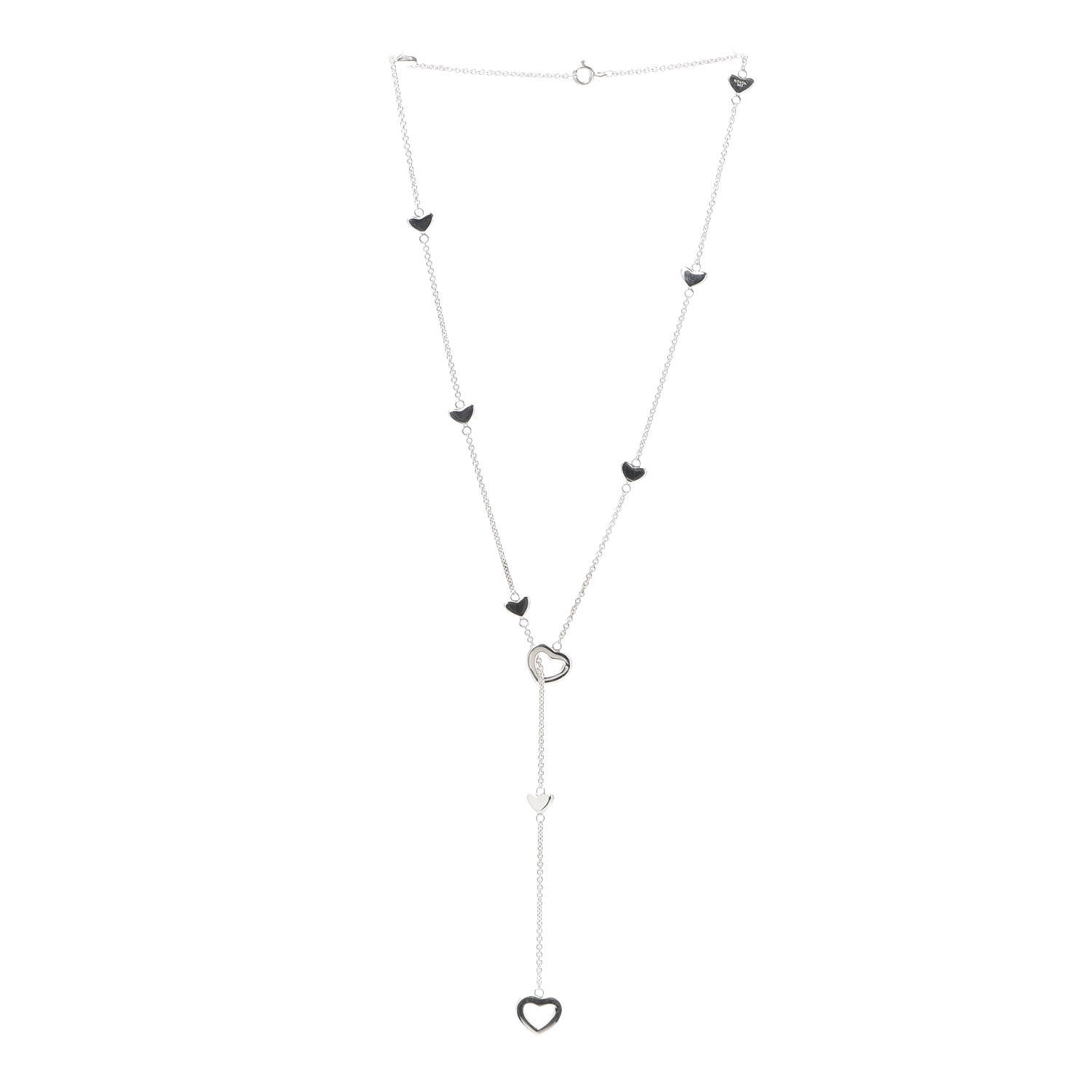 Tiffany Sterling Silver Heart Lariat Necklace 3 of 5