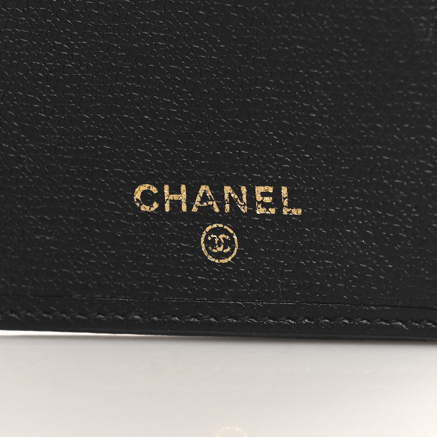 Grained Calfskin CC Button Long Wallet Black