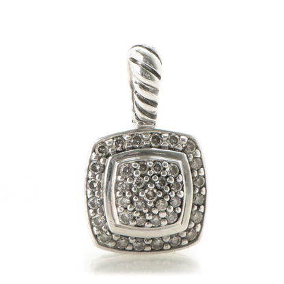 David Yurman Sterling Silver Pave Diamond 7mm Petite Albion Pendant 1 of 3