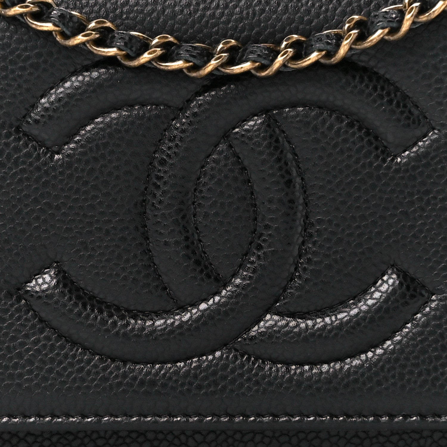 Chanel Caviar Timeless CC Wallet on Chain WOC Black 9 of 12