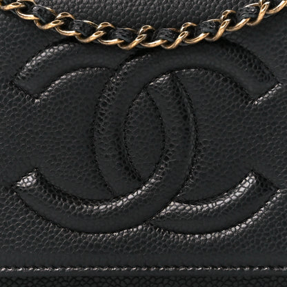 Chanel Caviar Timeless CC Wallet on Chain WOC Black 9 of 12