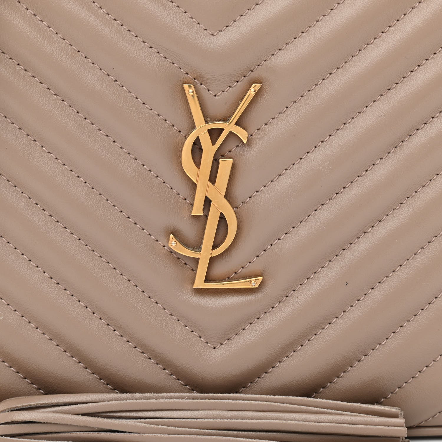 Saint Laurent Calfskin Matelasse Monogram Lou Camera Bag Dark Latte 8 of 14