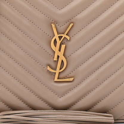 Saint Laurent Calfskin Matelasse Monogram Lou Camera Bag Dark Latte 8 of 14