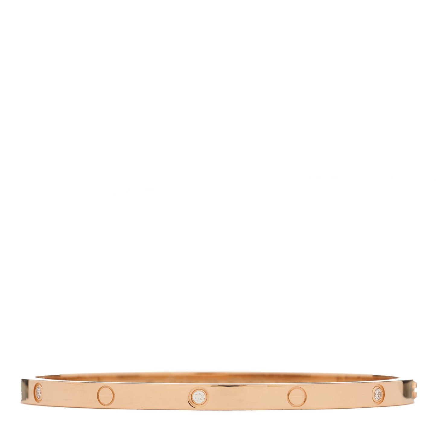 18K Pink Gold 6 Diamond Small LOVE Bracelet 16