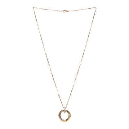 Cartier 18K Pink White Yellow Gold Diamond Trinity Pendant Necklace 3 of 4