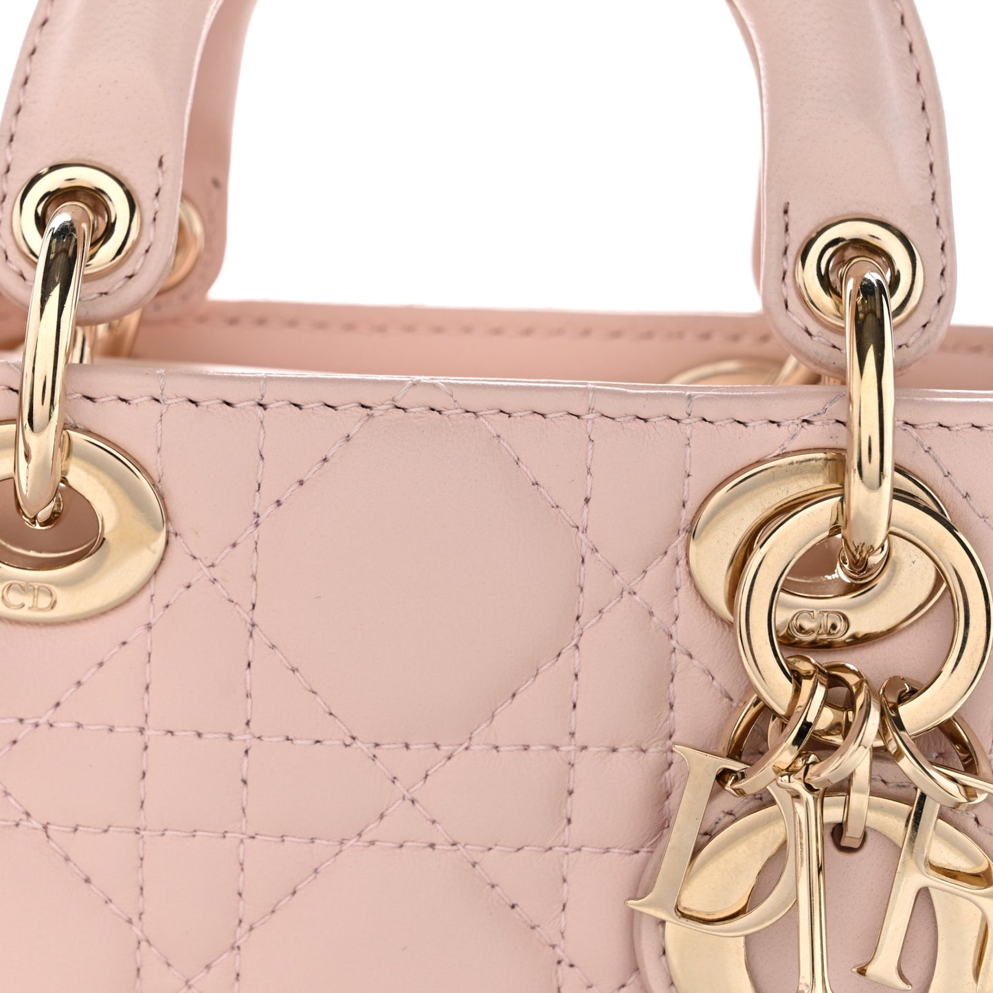 Lambskin Cannage Micro Lady D-Joy Rose Poudre