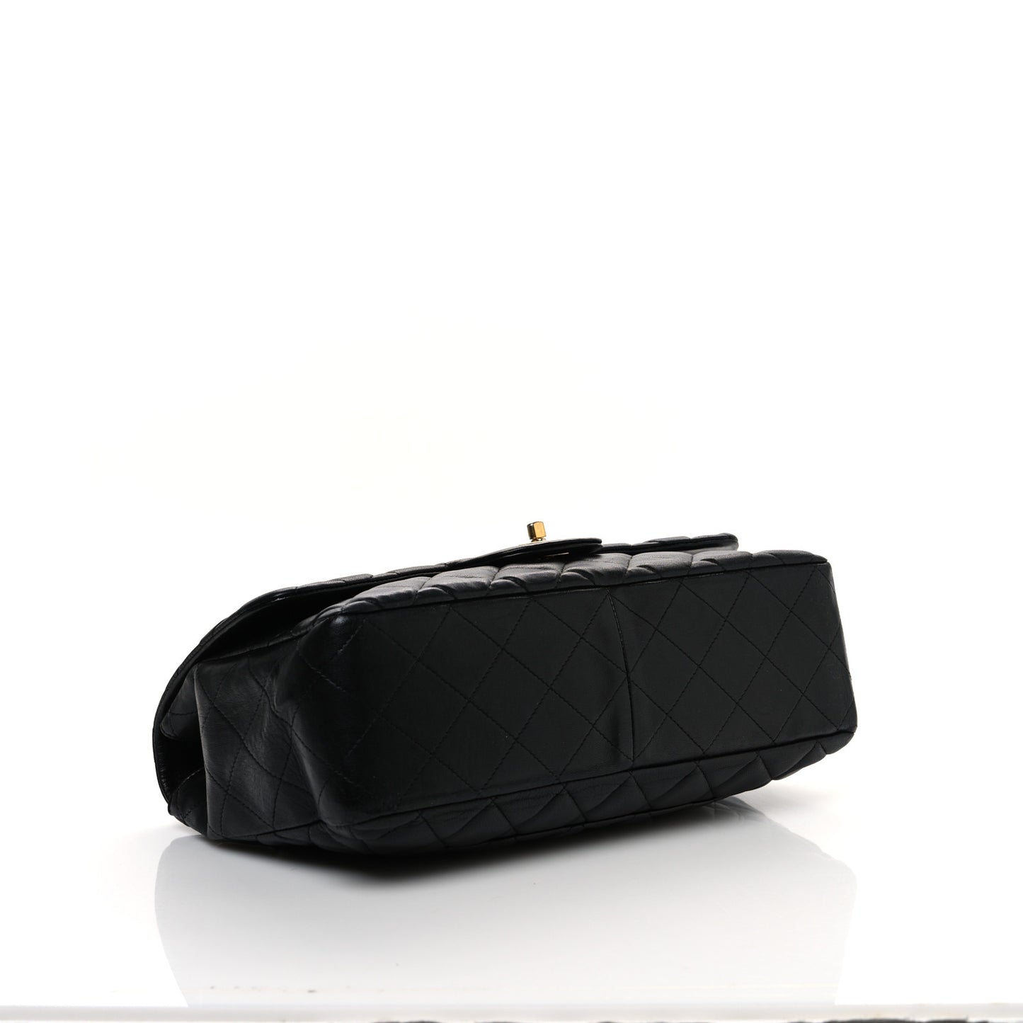 Lambskin Quilted Jumbo Single Flap Black