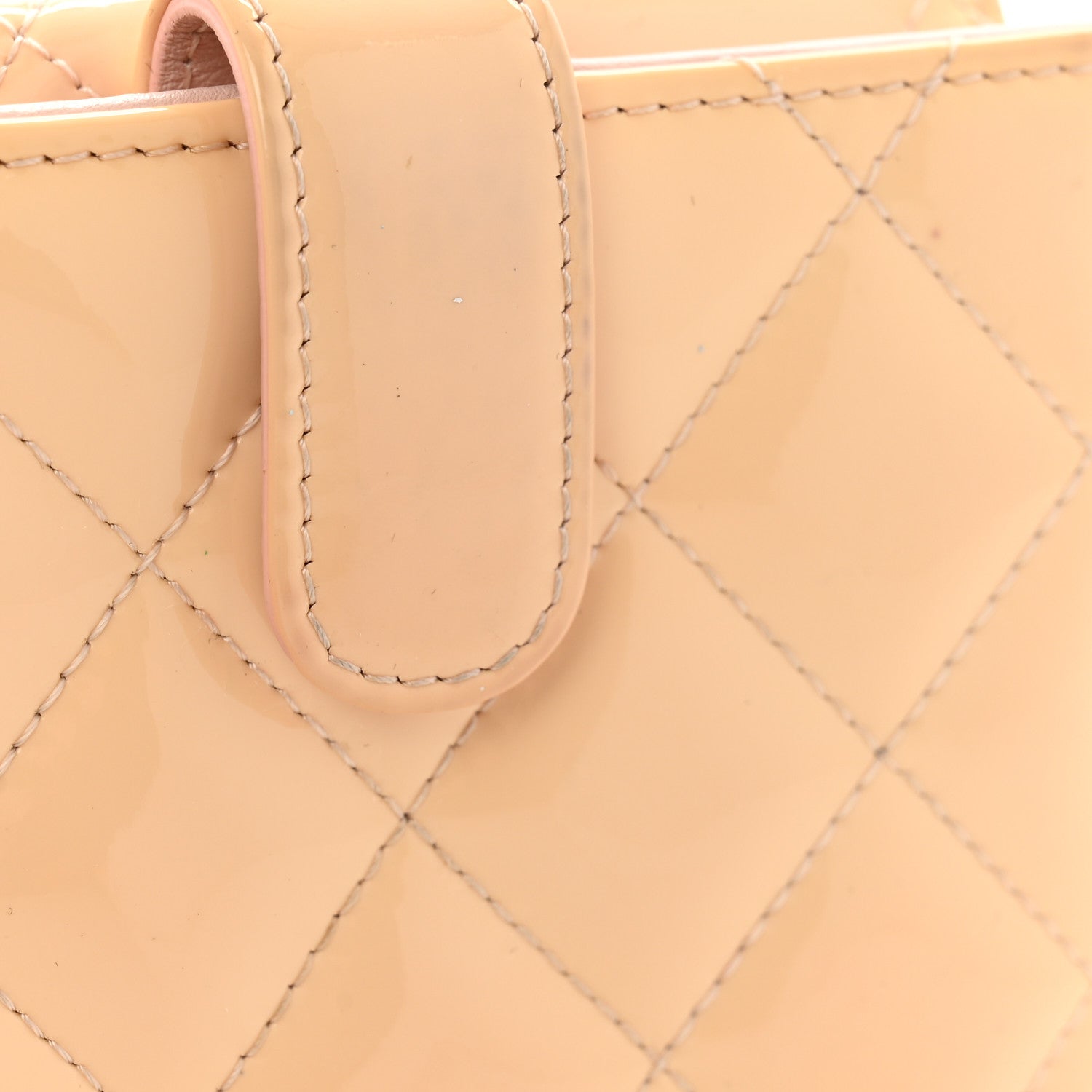 Chanel Striated Patent Quilted Compact French Flap Wallet Beige Light Pink 15 of 16