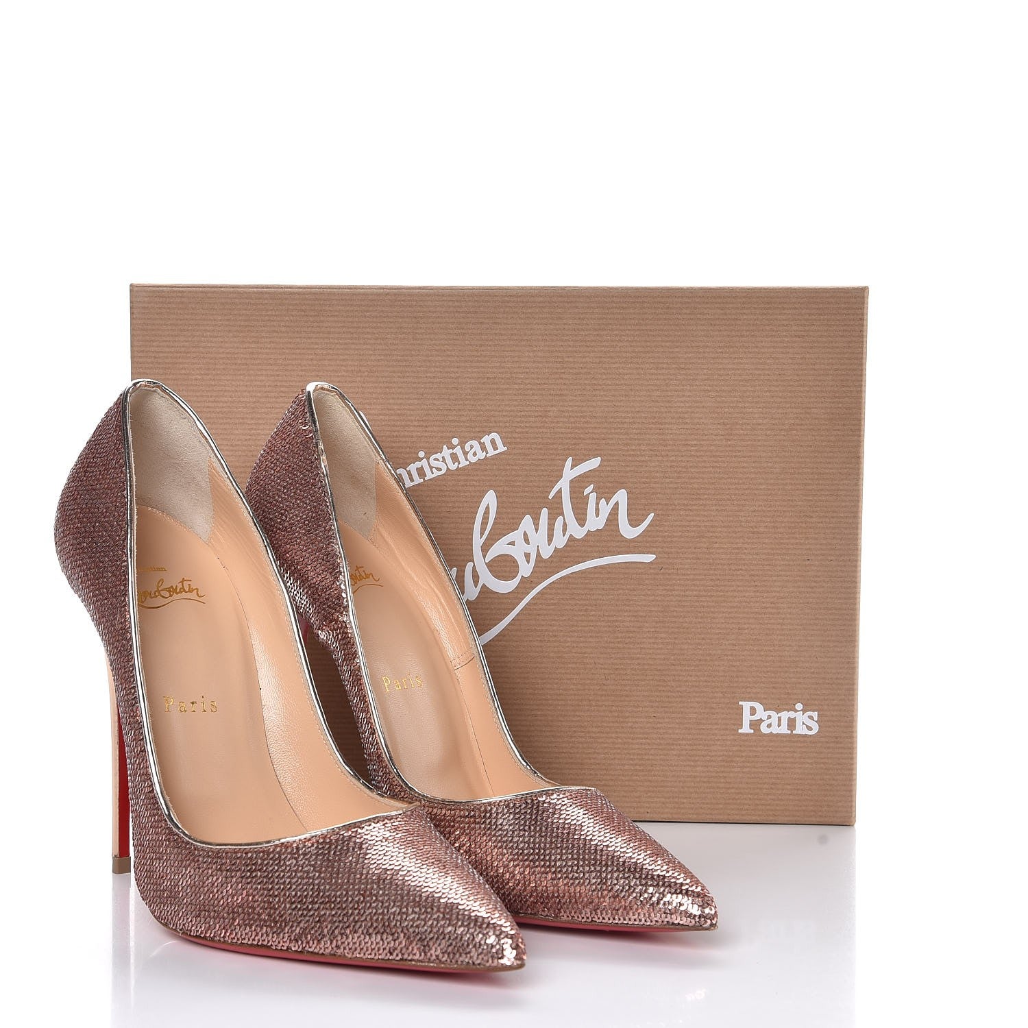 Christian Louboutin Canvas Sequin So Kate 120 Pumps 38.5 Nude 10 of 13
