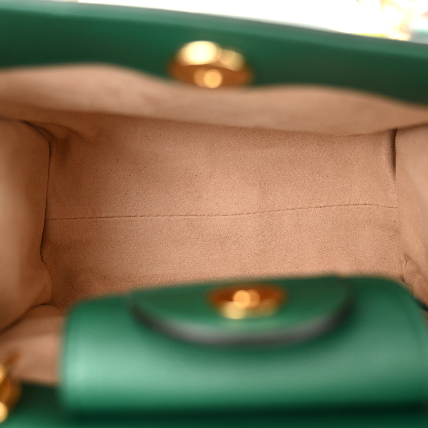 Wonka Grain Calfskin Mini Diana Tote Bag Green Yellow Fluo