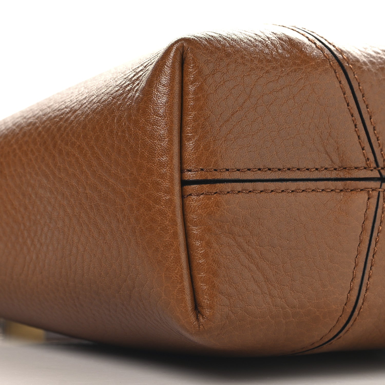 Chloe Grained Calfskin Small Spin Tote Clay Brown 9 of 11
