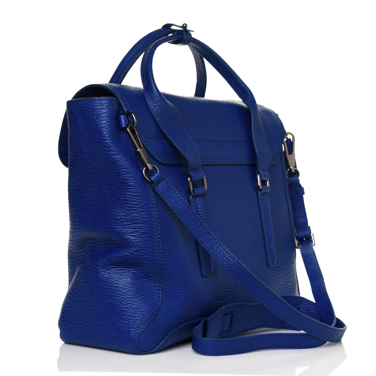 Textured Calfskin Large Pashli Satchel Cobalt