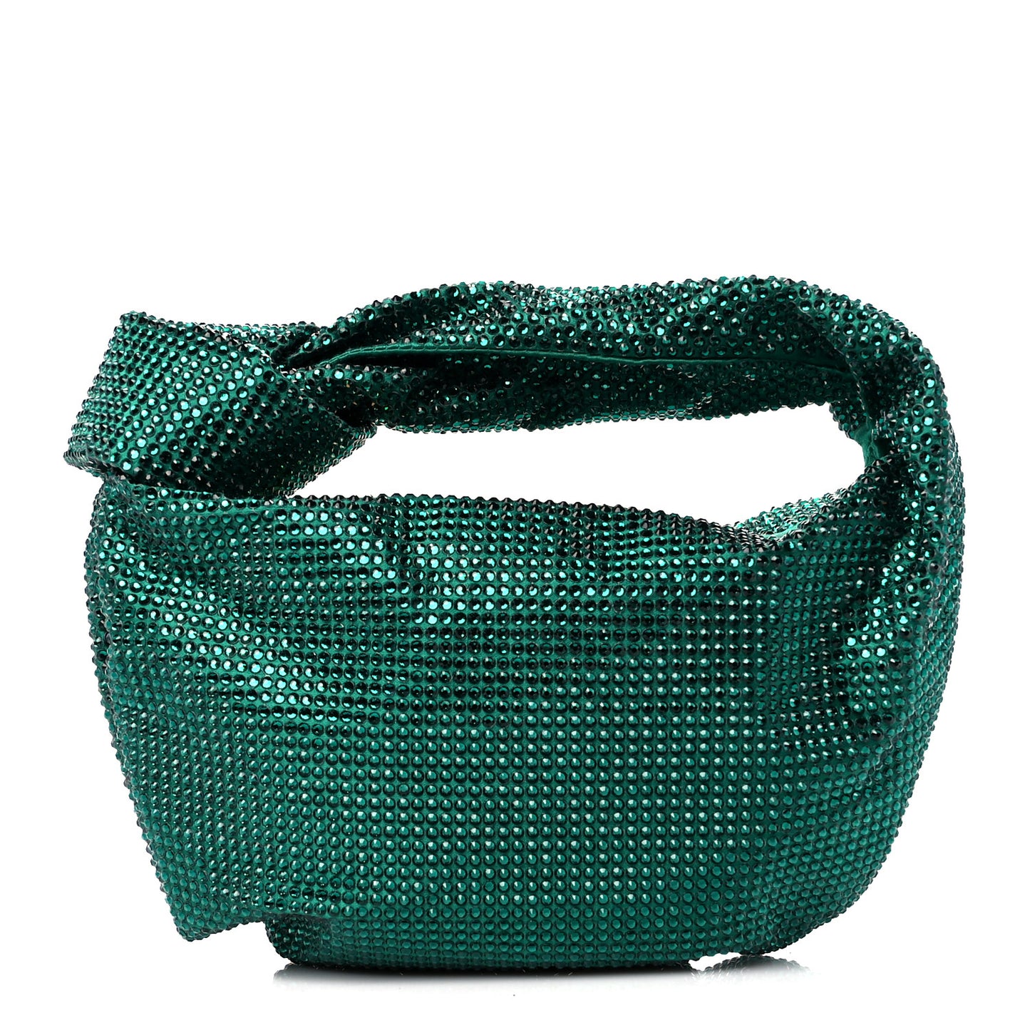 Crystal Embellished Satin Mini Hotfix Jodie Emerald