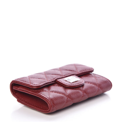 Chanel Iridescent Caviar Quilted Flap Card Holder Wallet Burgundy 4 of 9