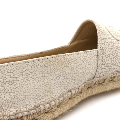 Chanel Crackled Calfskin Espadrilles 39 Light Beige Black 10 of 11
