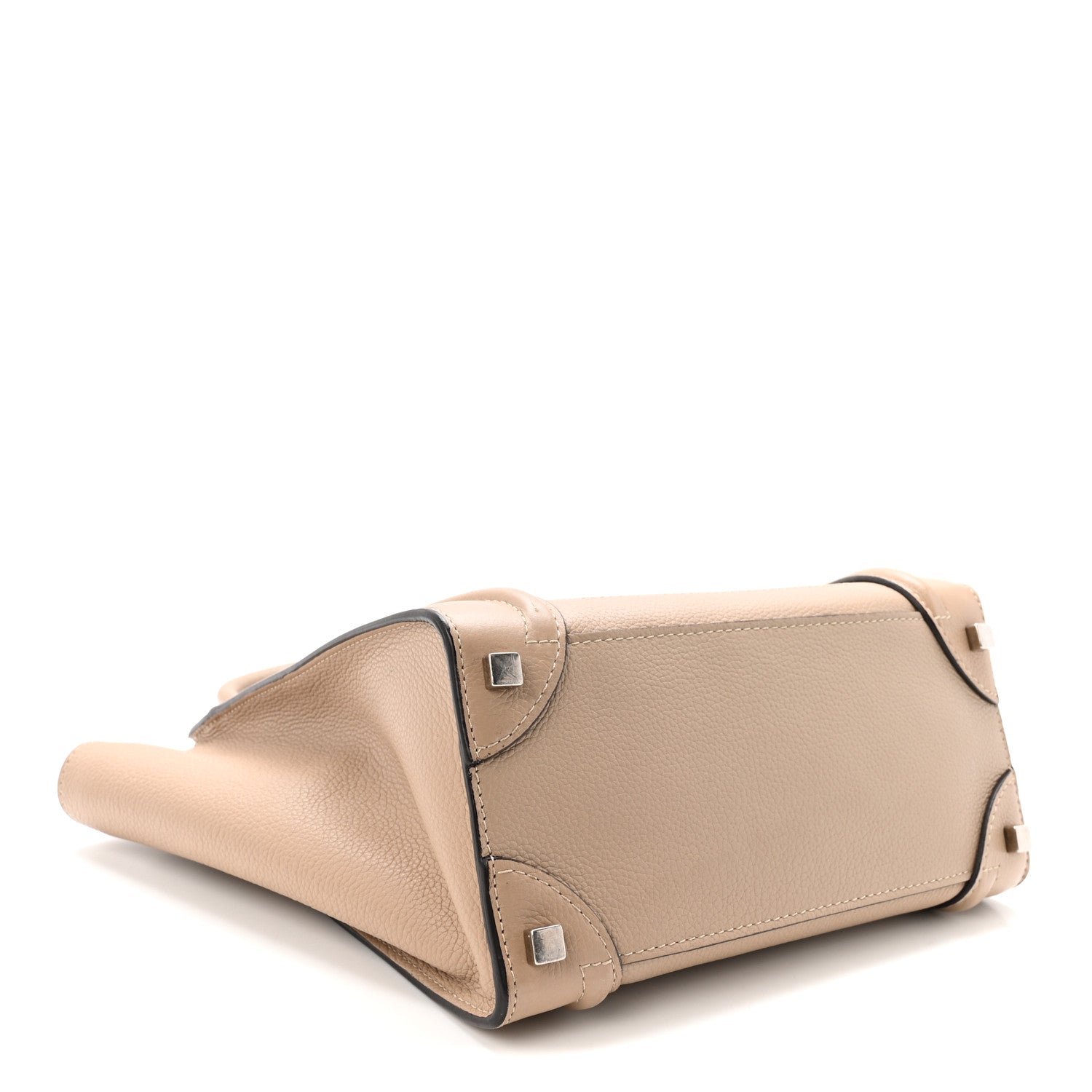 Celine Drummed Calfskin Micro Luggage Dune 4 of 9