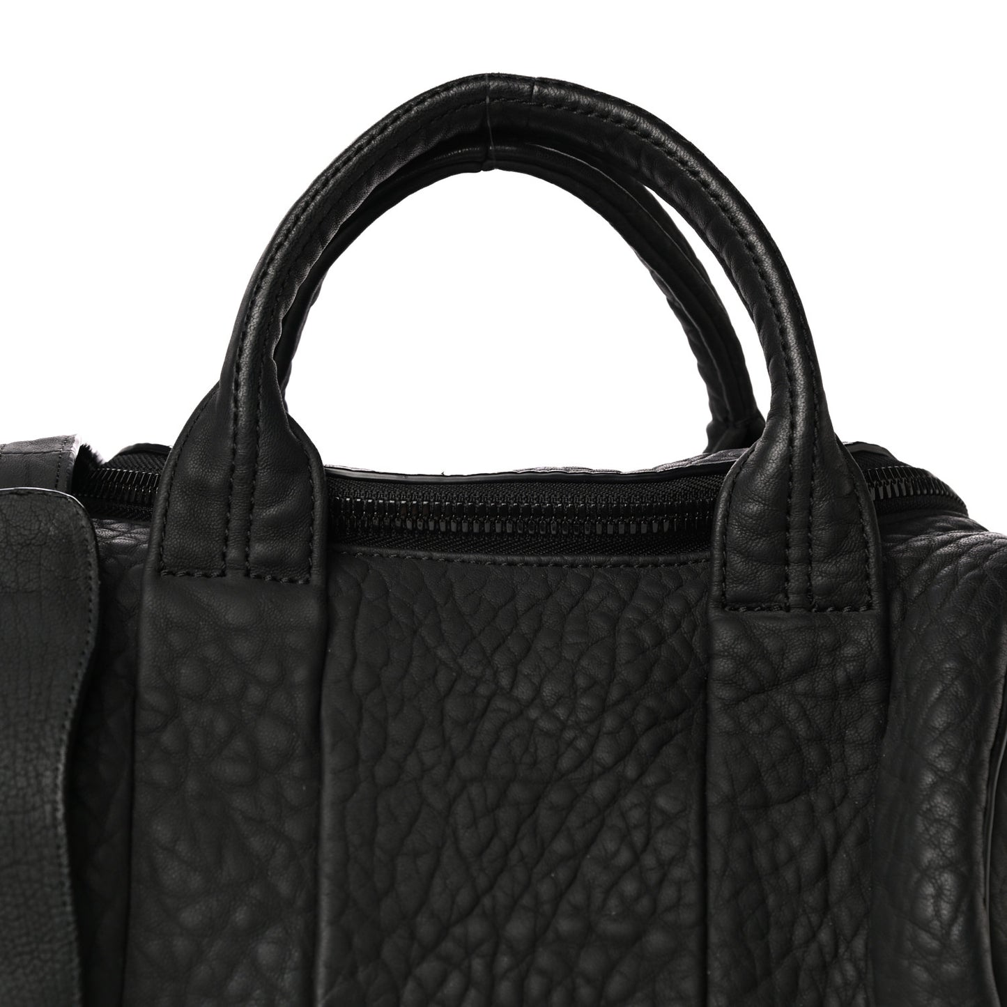 Pebbled Lambskin Rockie Black Iridescent Hardware