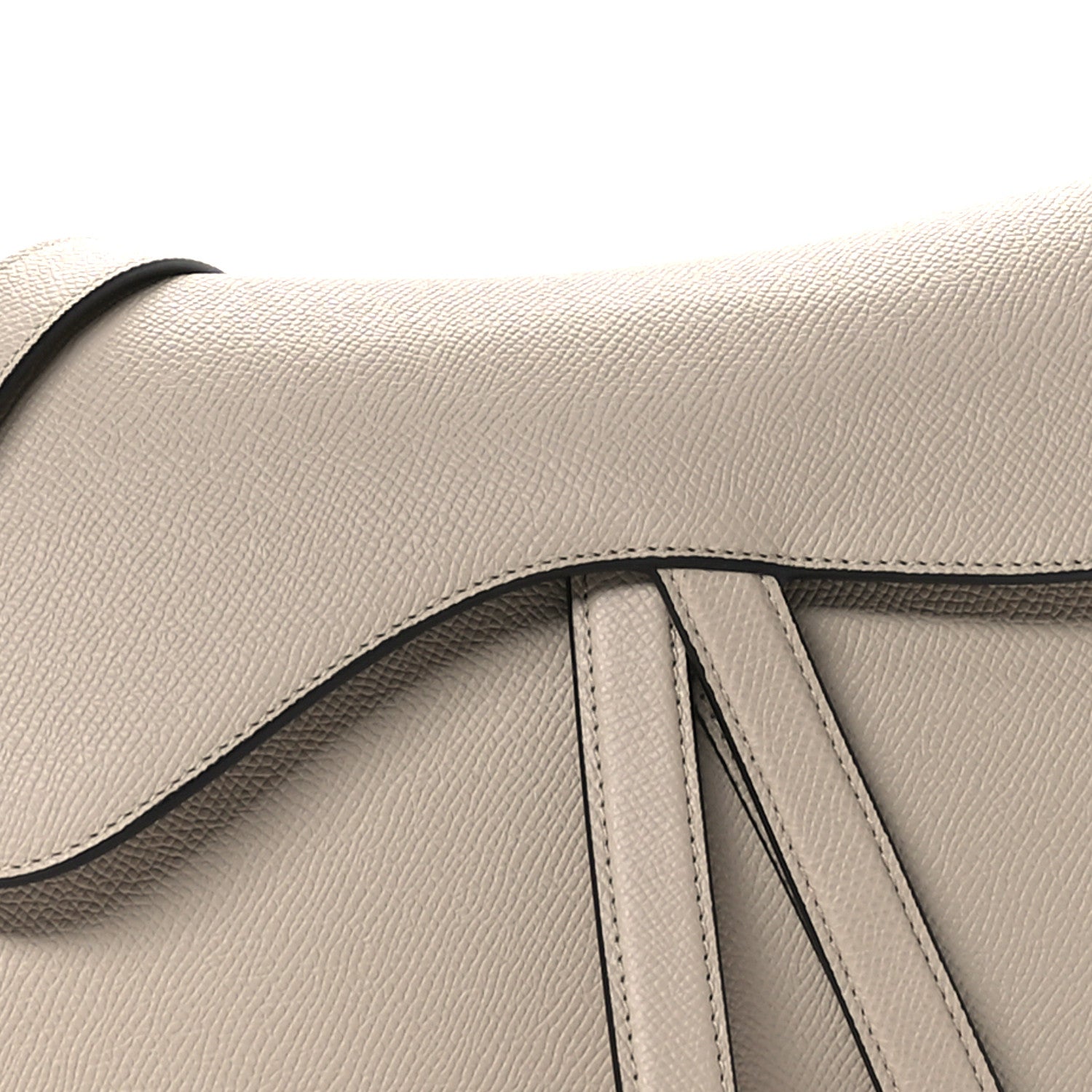 Christian Dior Grained Calfskin Saddle Bag With Strap Warm Taupe 8 of 10