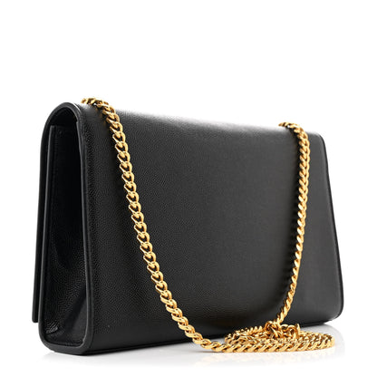 Saint Laurent Grain De Poudre Medium Classic Monogram Kate Satchel Black 3 of 10