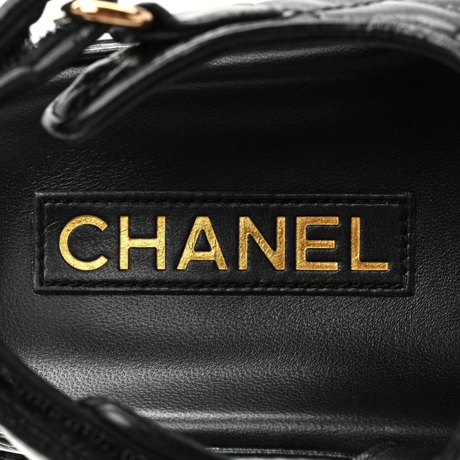 Chanel Grained Calfskin Velcro Dad Sandals 37 Black 7 of 9