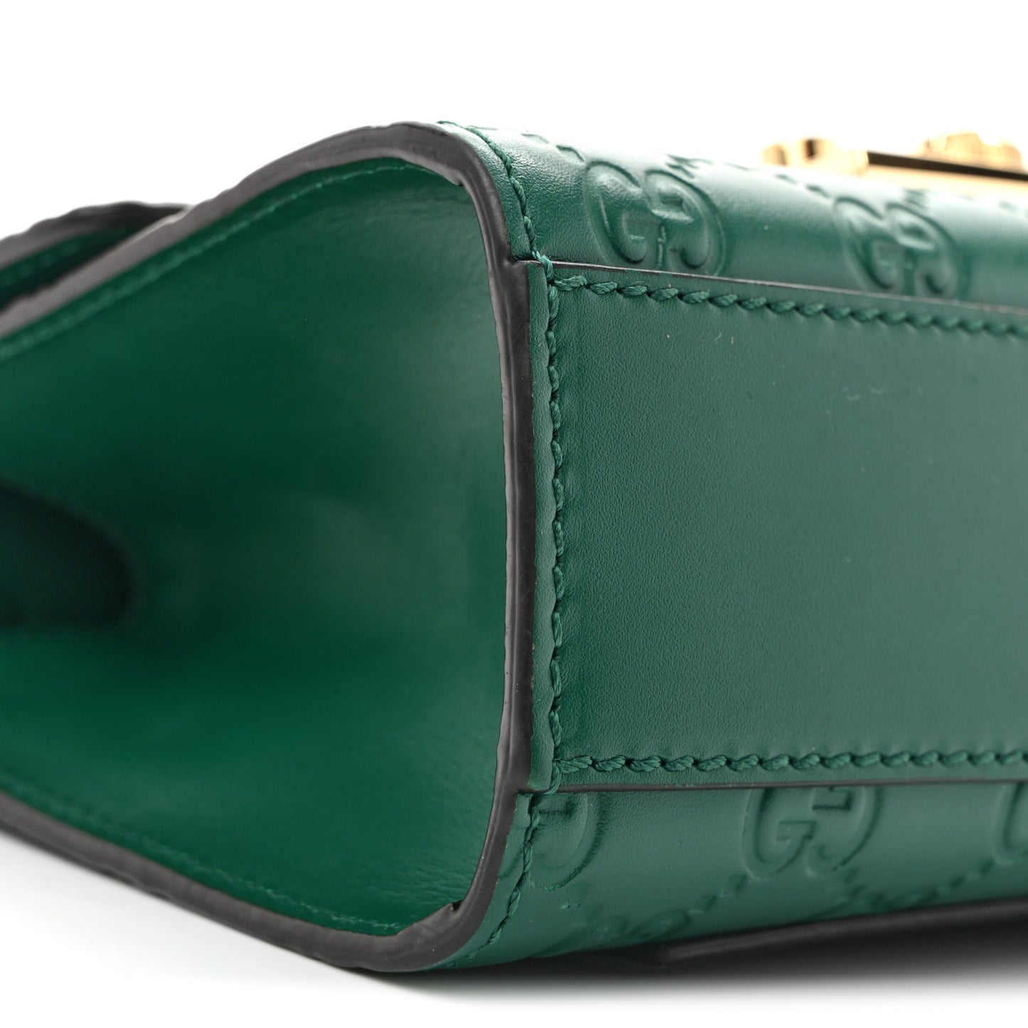 Guccissima Small Padlock Shoulder Bag Emerald