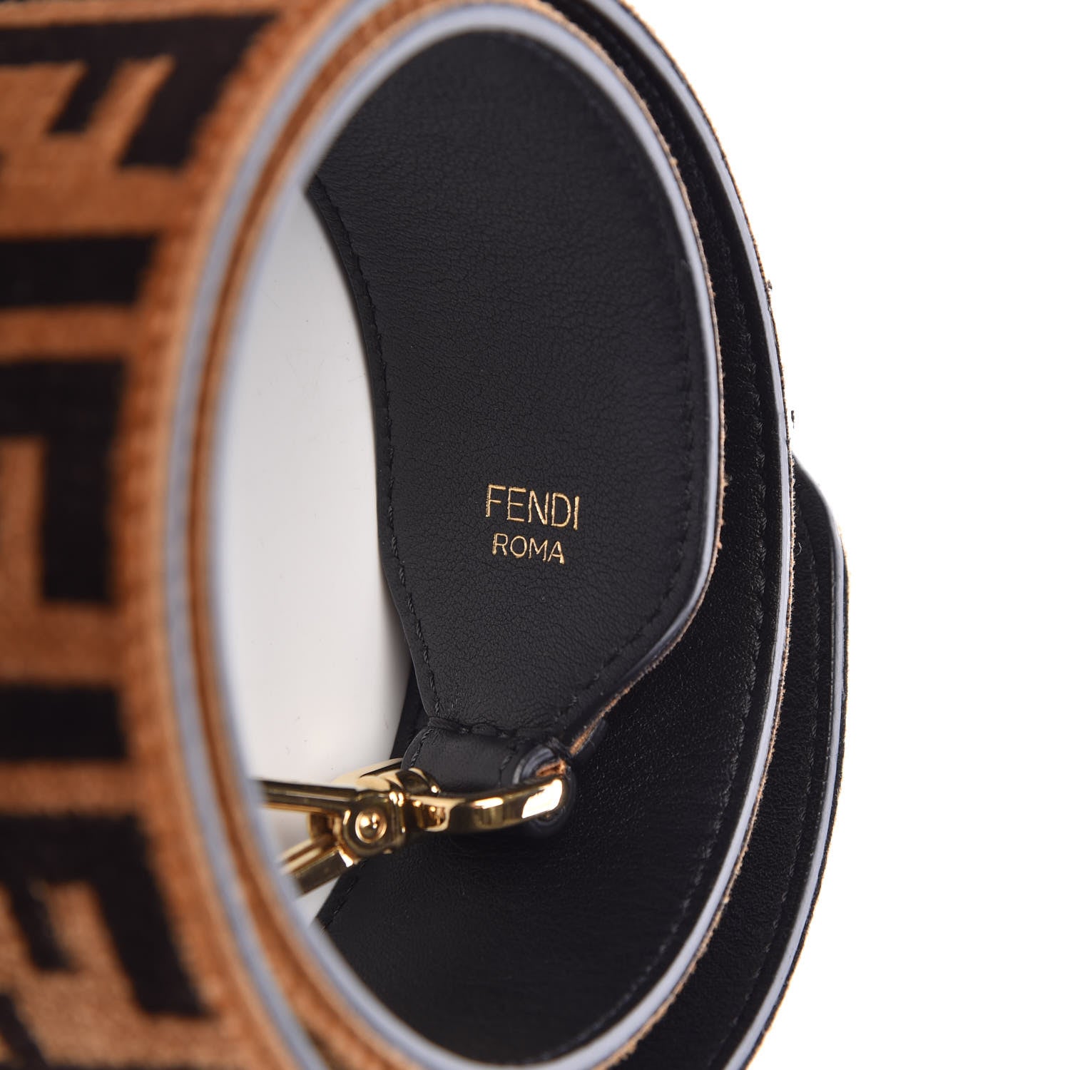 Fendi Velvet Tapestry FF Strap You Tobacco 3 of 5