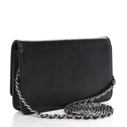 Chanel Caviar Timeless CC Wallet On Chain WOC Black 3 of 9